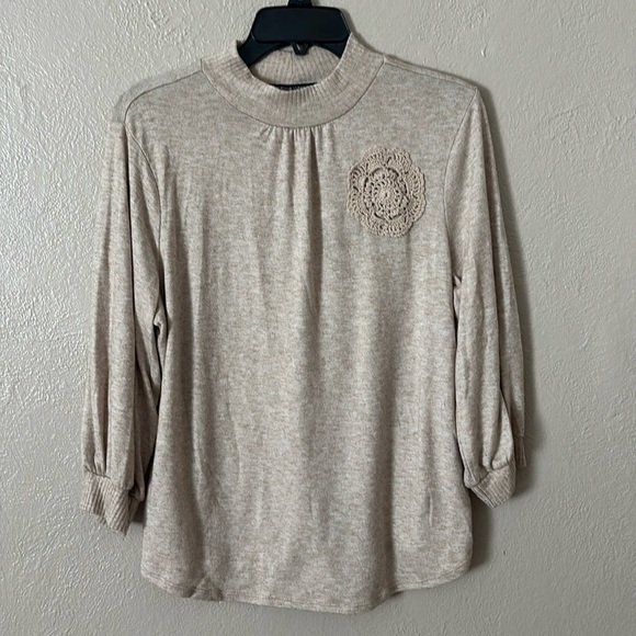 Adrienne Vittadini lightweight Sweater, XL, Oatmeal - Picture 1 of 6